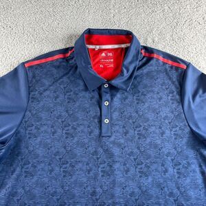 NEW‎ Adidas Polo Shirt Mens Extra Large Blue Graphic Golf Climachill Reflective